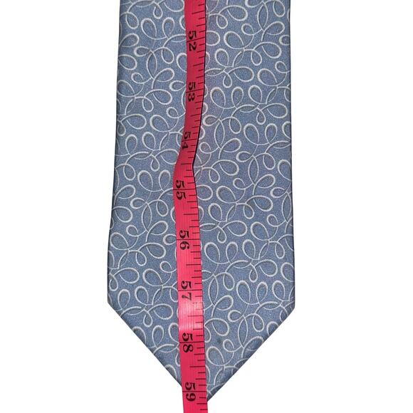 Gucci Light Blue Swirl 100% Silk Designer Tie - Picture 8 of 10